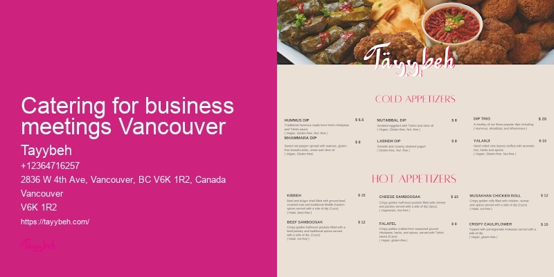 Syrian Food for Celebrations Vancouver