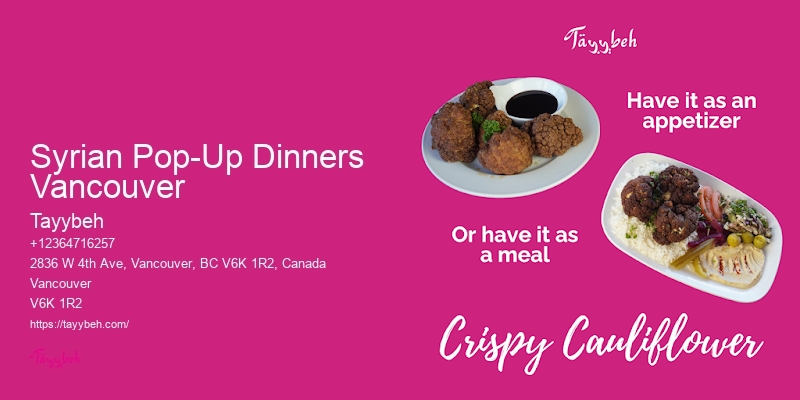Syrian Food for Community Events Vancouver