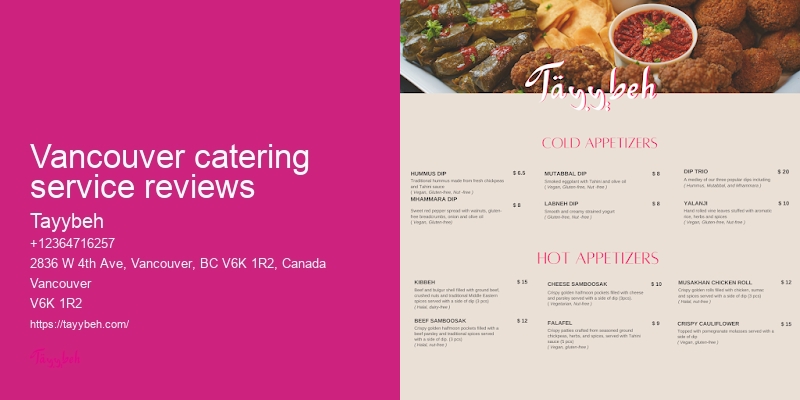 Syrian Food for Special Occasions Vancouver